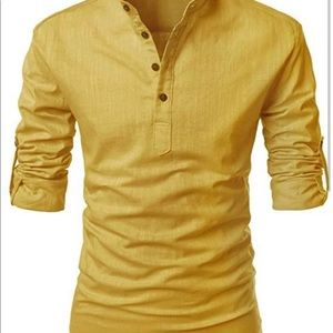 Nearkin Yellow Mens Shirt